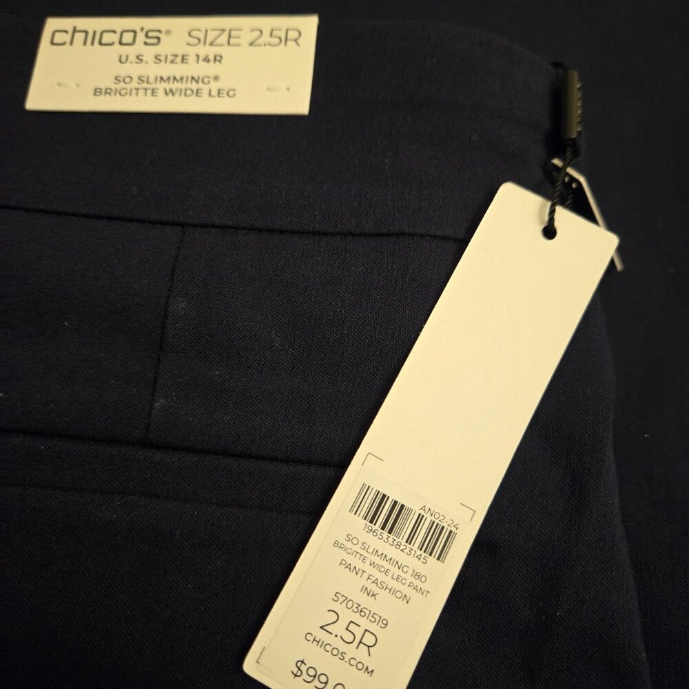 BRAND NEW Chico Women's flare leg navy dress pants